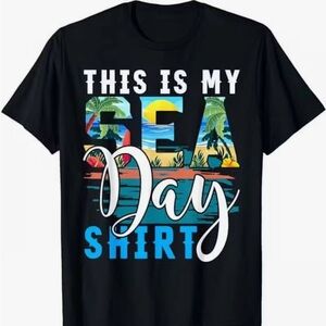 NEW FUN “This Is My SEA Day Shirt” Black Graphic Sea Day Shirt